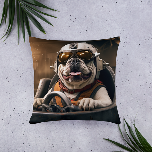 Bulldog F1 Car Driver Basic Pillow
