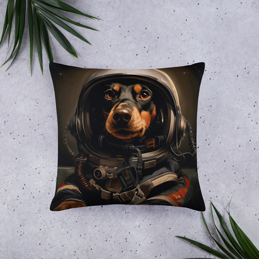 Dachshund F1 Car Driver Basic Pillow