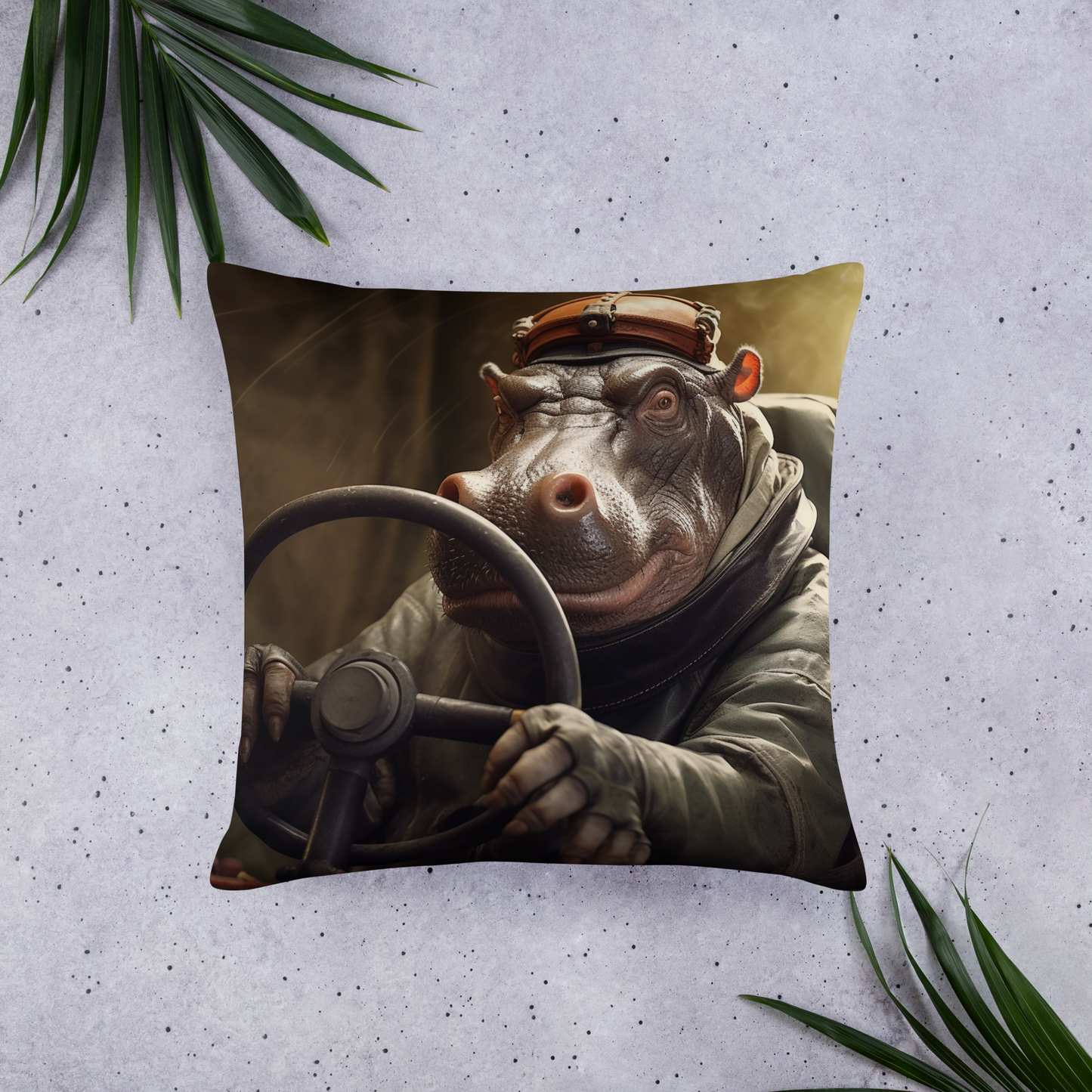 Hippo F1 Car Driver Basic Pillow