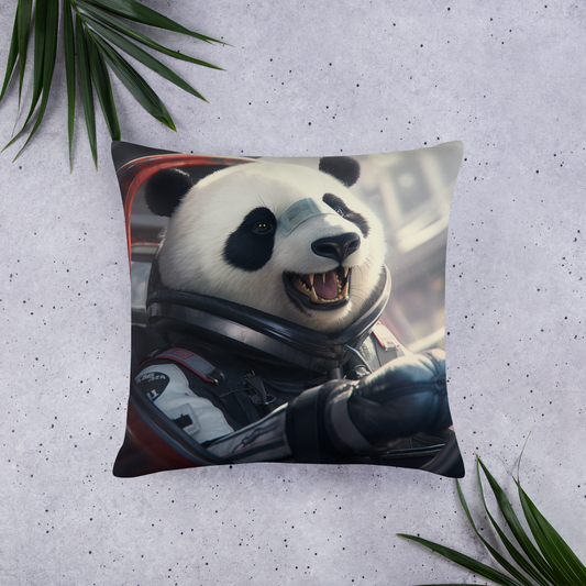 Panda F1 Car Driver Basic Pillow