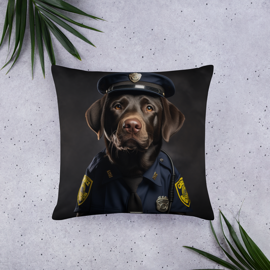 Labrador Retriever Police Officer Basic Pillow
