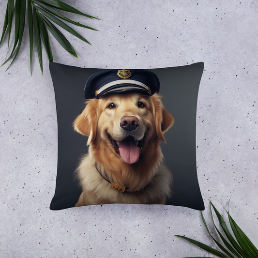 Golden Retriever Police Officer Basic Pillow