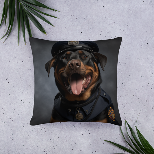 Rottweiler Police Officer Basic Pillow