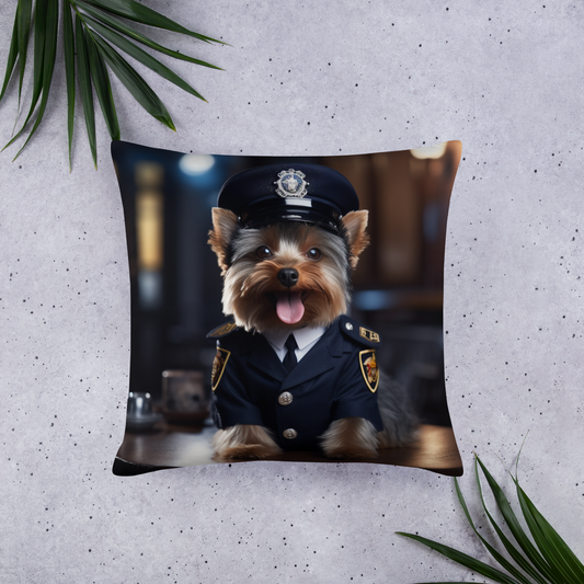 Yorkshire Terrier Police Officer Basic Pillow
