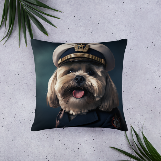 Shih Tzu Police Officer Basic Pillow