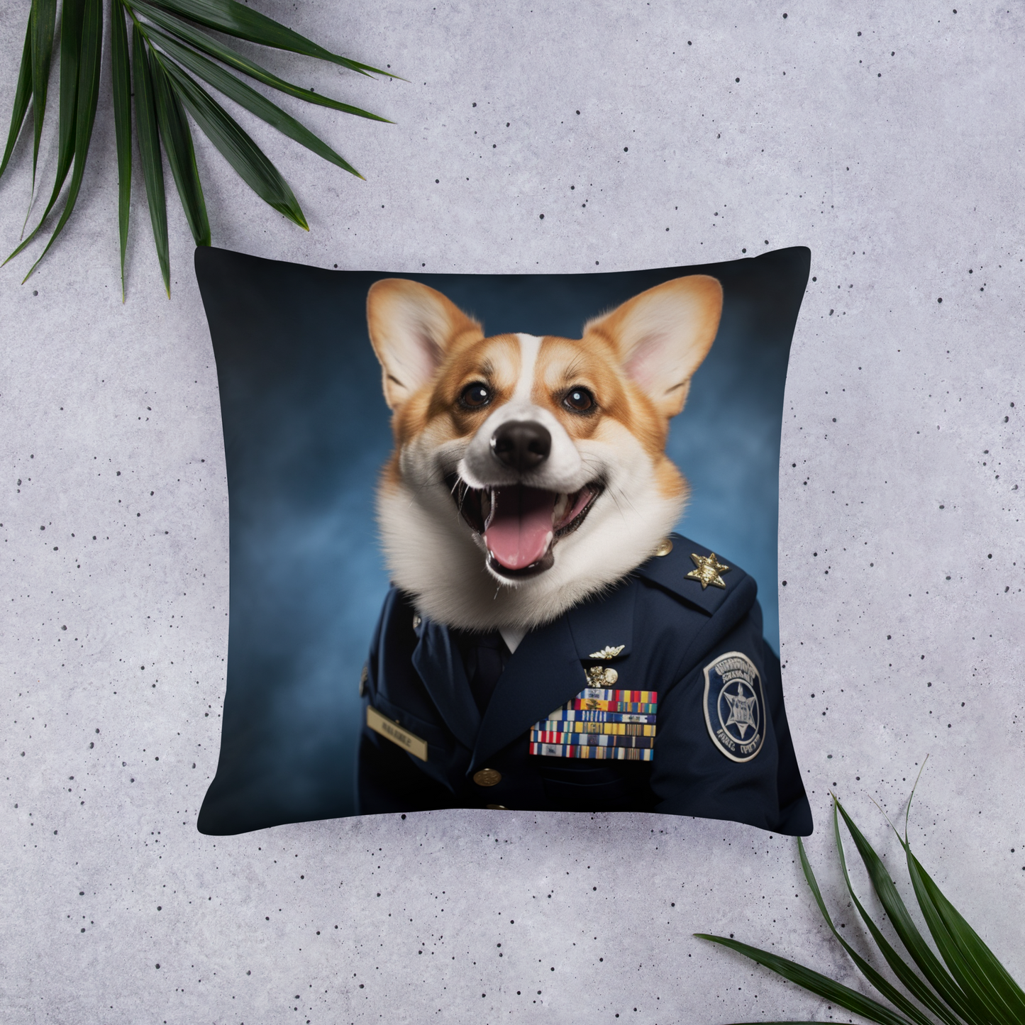 Pembroke Welsh Corgi Police Officer Basic Pillow