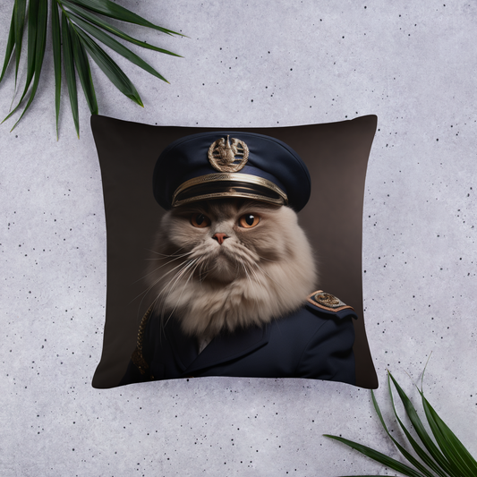 Maine Coon Police Officer Basic Pillow