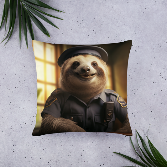 Sloth Police Officer Basic Pillow