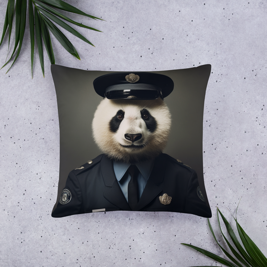 Panda Police Officer Basic Pillow