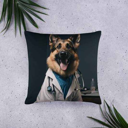 German Shepherd Doctor Basic Pillow