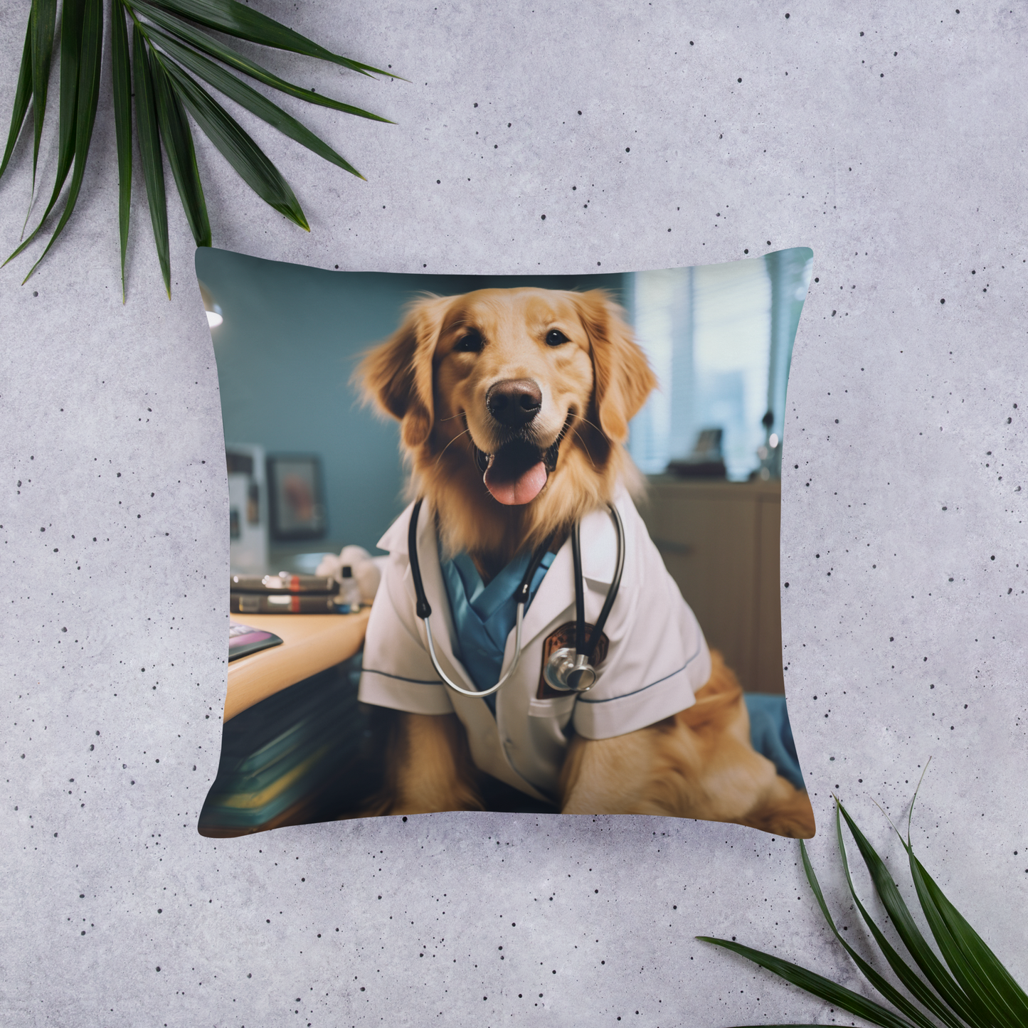 Golden Retriever Doctor Basic Pillow