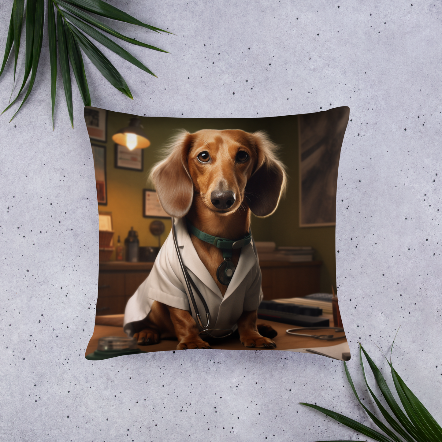 Dachshund Doctor Basic Pillow