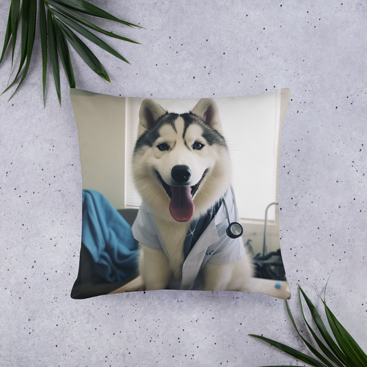 Siberian Husky Doctor Basic Pillow