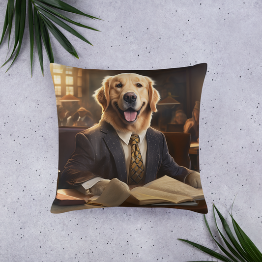 Golden Retriever Lawyer Basic Pillow