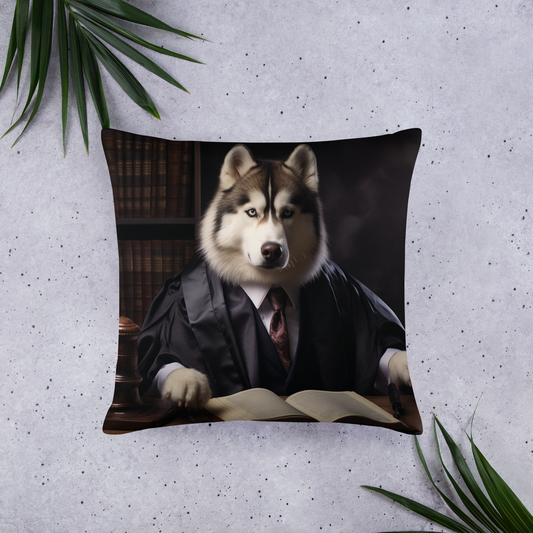 Siberian Husky Lawyer Basic Pillow