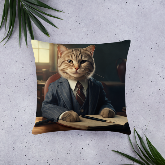 Domestic Shorthair Lawyer Basic Pillow