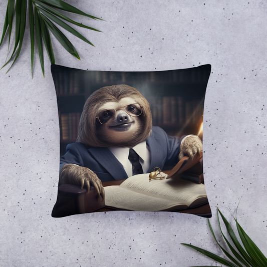 Sloth Lawyer Basic Pillow