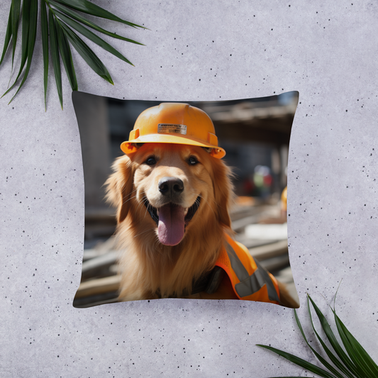 Golden Retriever Engineer Basic Pillow