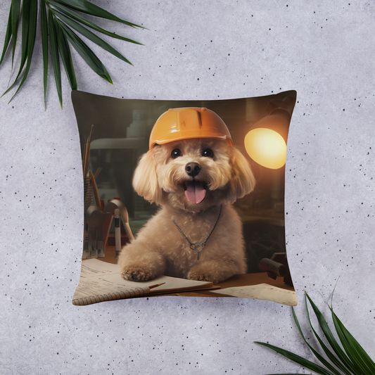 Poodle Engineer Basic Pillow