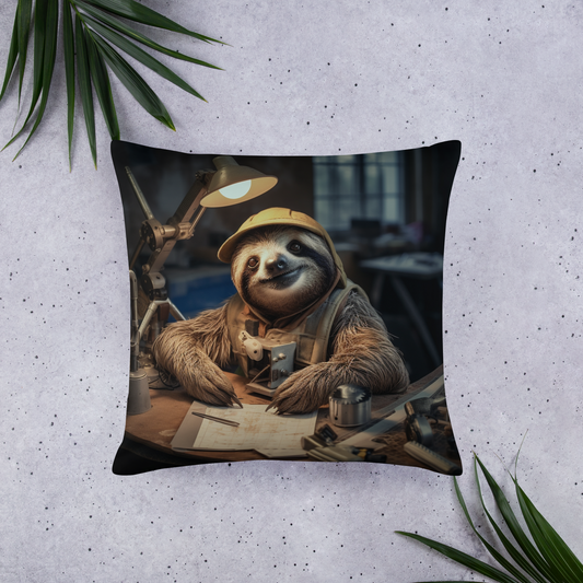 Sloth Engineer Basic Pillow