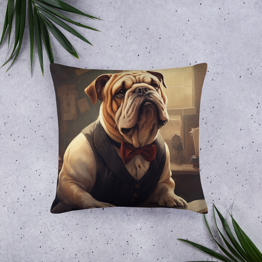Bulldog Teacher Basic Pillow