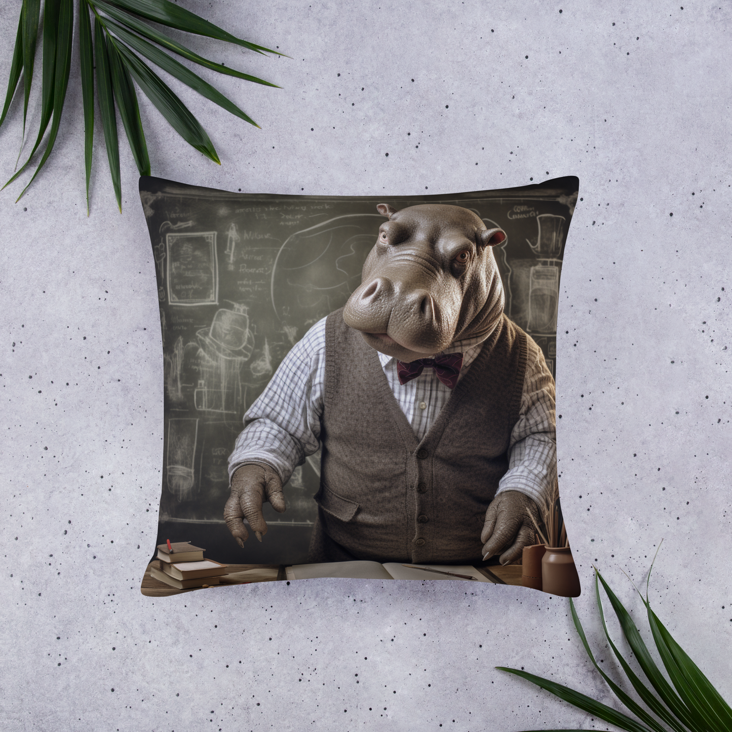 Hippo Teacher Basic Pillow