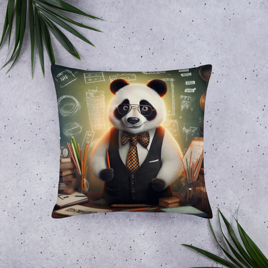 Panda Teacher Basic Pillow