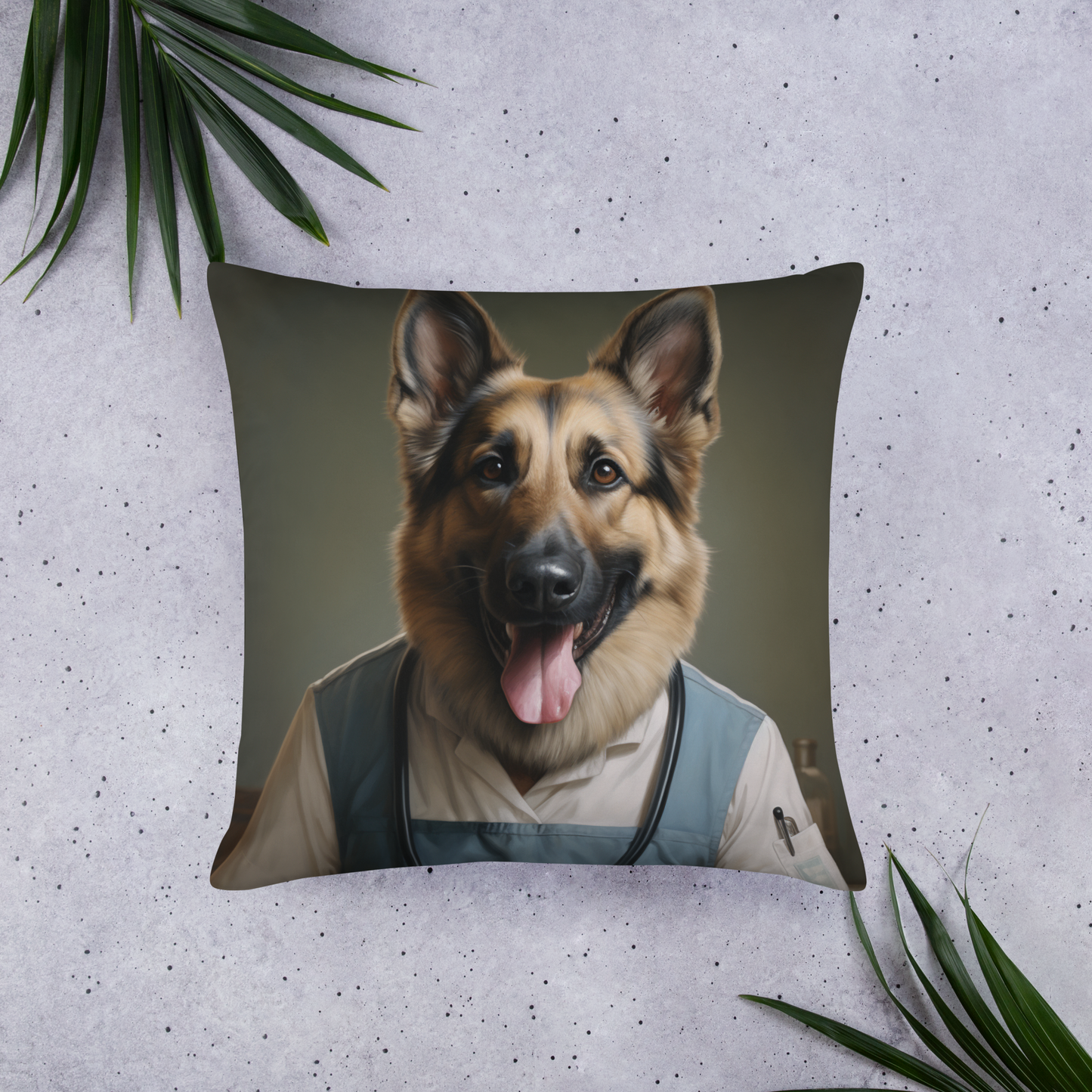 German Shepherd Nurse Basic Pillow