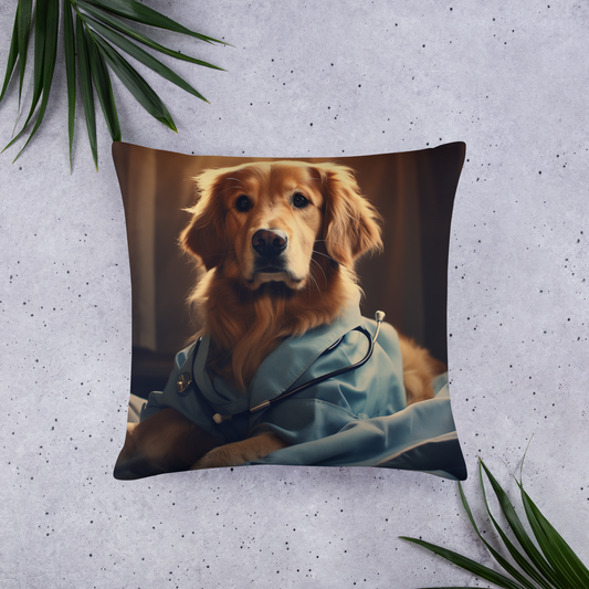 Golden Retriever Nurse Basic Pillow