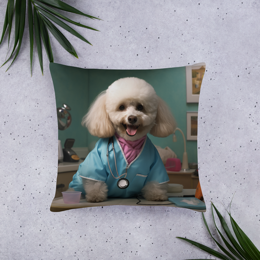 Poodle Nurse Basic Pillow