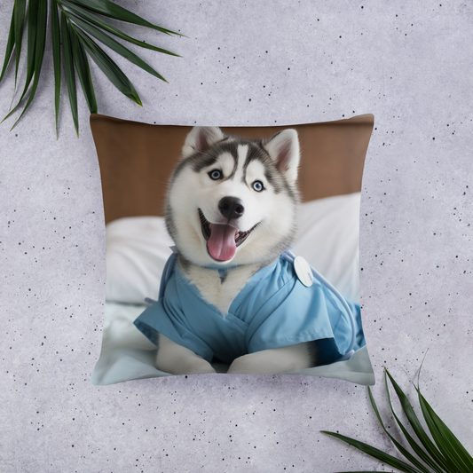 Siberian Husky Nurse Basic Pillow