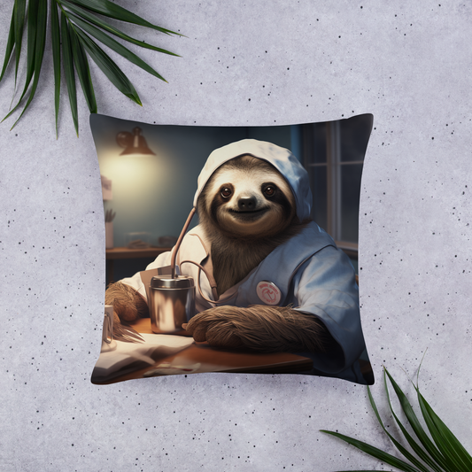 Sloth Nurse Basic Pillow