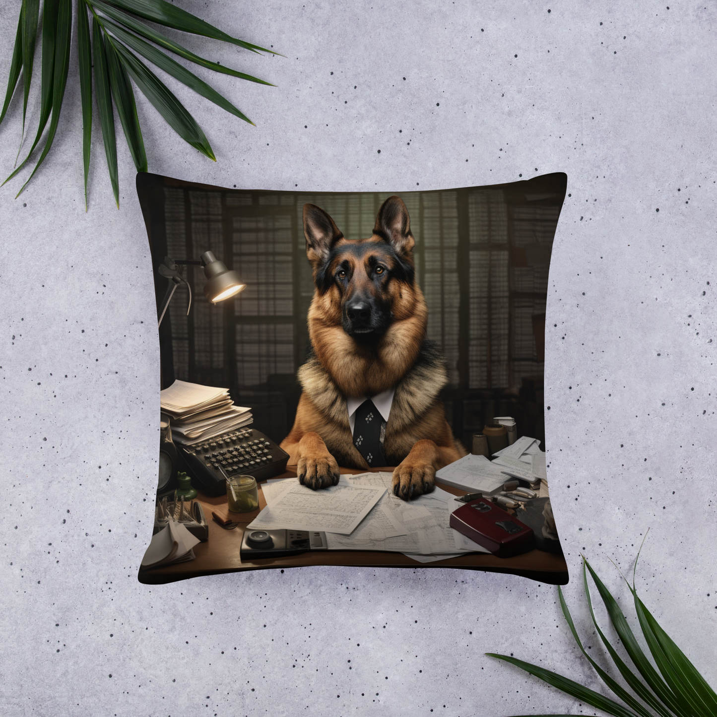 German Shepherd Accountant Basic Pillow