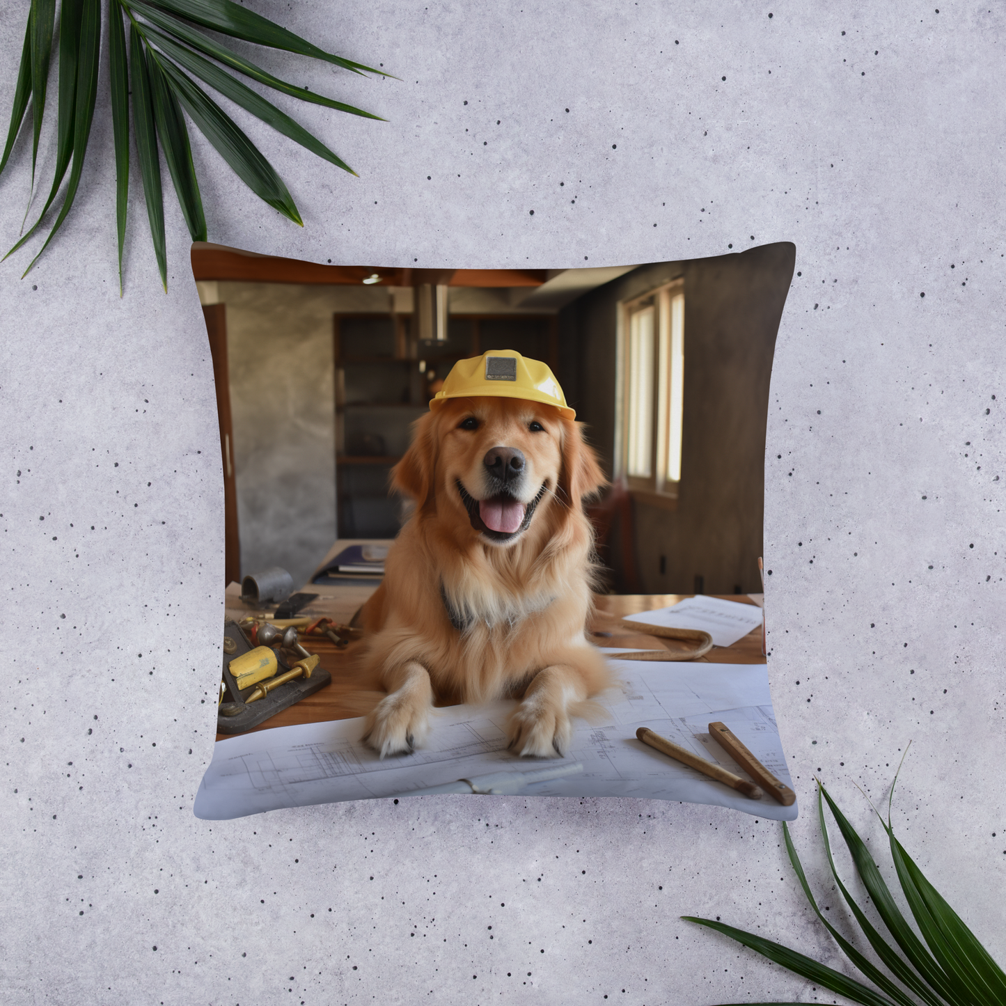 Golden Retriever Architect Basic Pillow