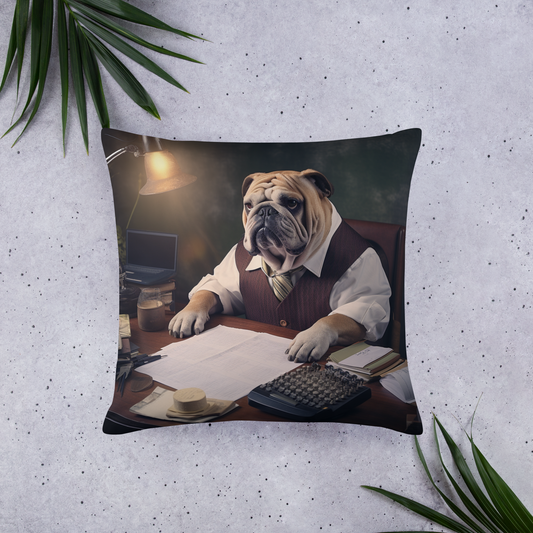 Bulldog Accountant Basic Pillow