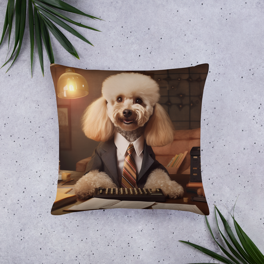 Poodle Accountant Basic Pillow
