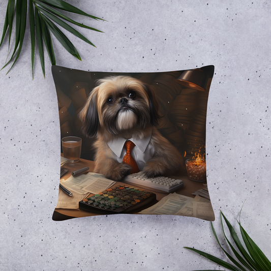 Shih Tzu Accountant Basic Pillow