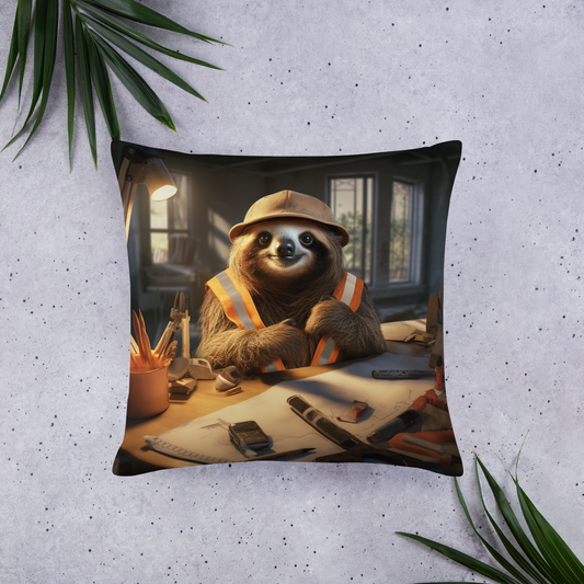 Sloth Architect Basic Pillow