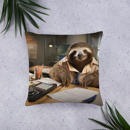 Sloth Accountant Basic Pillow