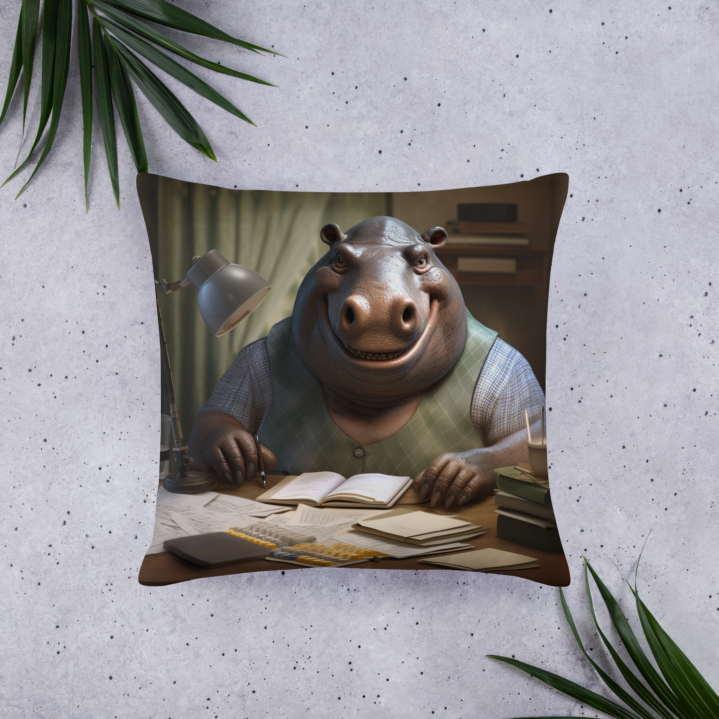 Hippo Accountant Basic Pillow