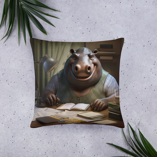 Hippo Accountant Basic Pillow