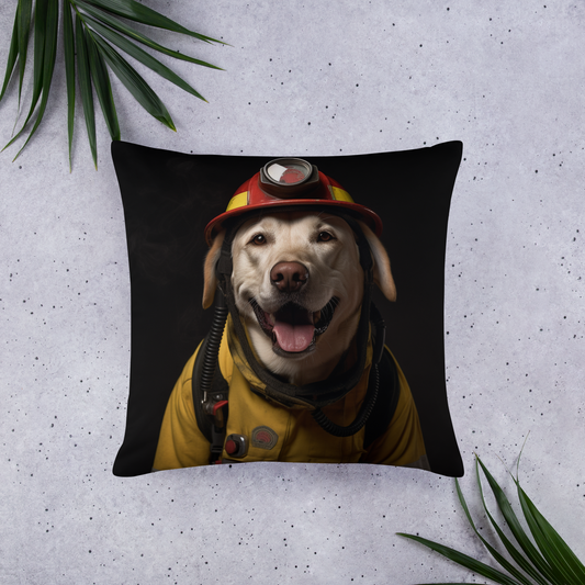 Labrador Retriever Firefighter Basic Pillow