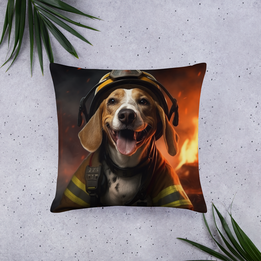 Beagle Firefighter Basic Pillow