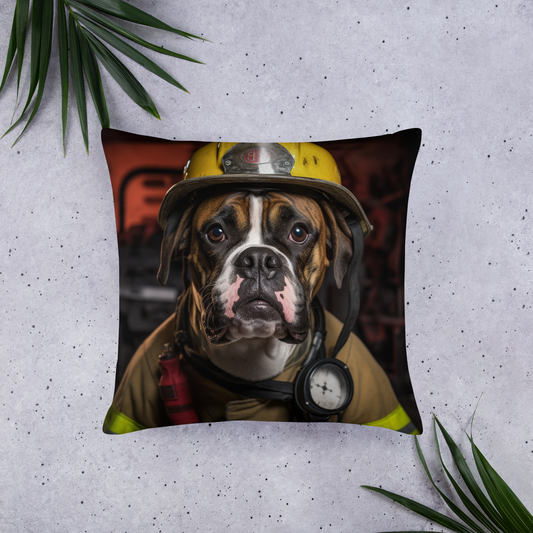 Boxer Firefighter Basic Pillow