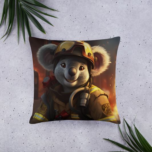 Koala Firefighter Basic Pillow