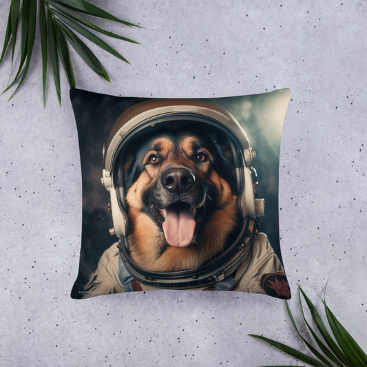 German Shepherd Astronaut Basic Pillow