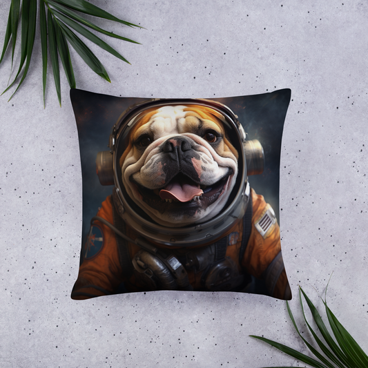 Bulldog Astronaut Basic Pillow