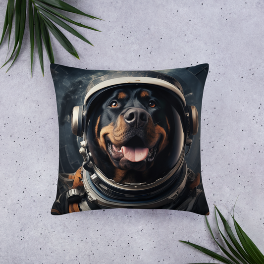 Rottweiler Astronaut Basic Pillow