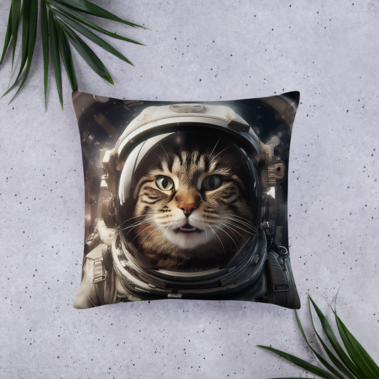 Maine Coon Astronaut Basic Pillow