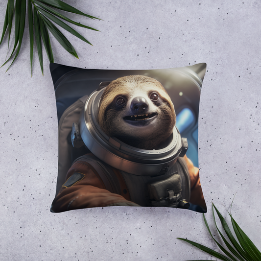 Sloth Astronaut Basic Pillow